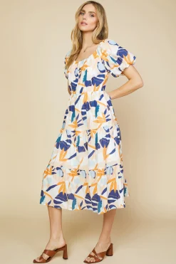 Abstract Botanical Midi Dress*SKIES ARE BLUE Discount