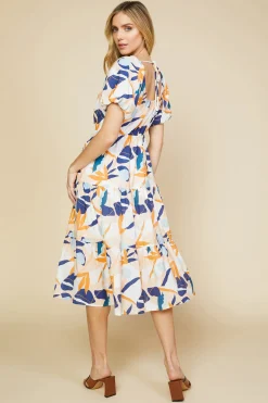 Abstract Botanical Midi Dress*SKIES ARE BLUE Discount