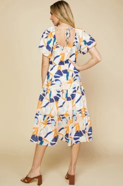Abstract Botanical Midi Dress*SKIES ARE BLUE Discount