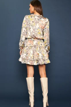 Abstract Daisy Print Ruffled Mini Dress*SKIES ARE BLUE Online