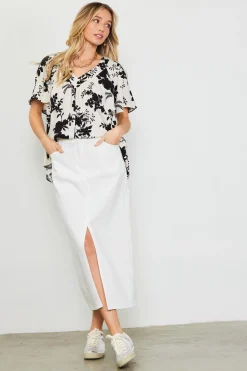 Amaya Jacquard Print Short Sleeve Top*SKIES ARE BLUE Online