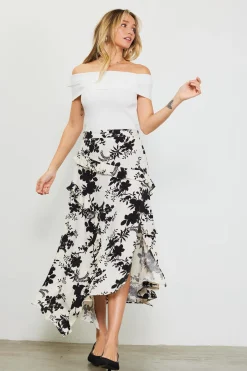 Amaya Jacquard Ruffle Asymmetrical Skirt*SKIES ARE BLUE Outlet