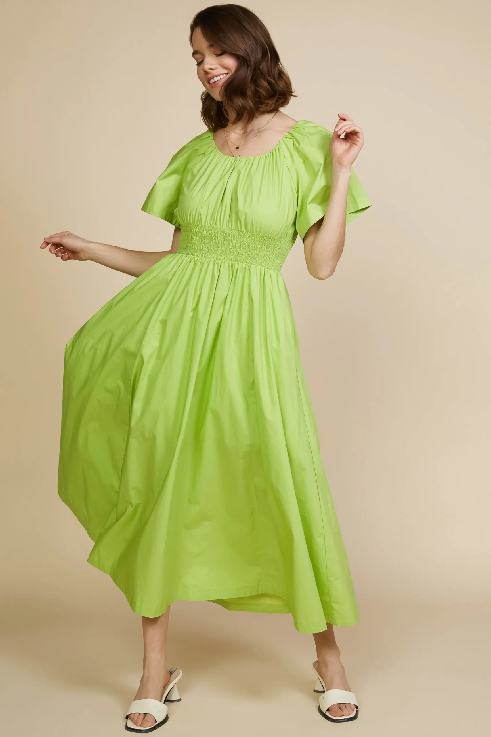Andrea Poplin Midi Dress*SKIES ARE BLUE Sale