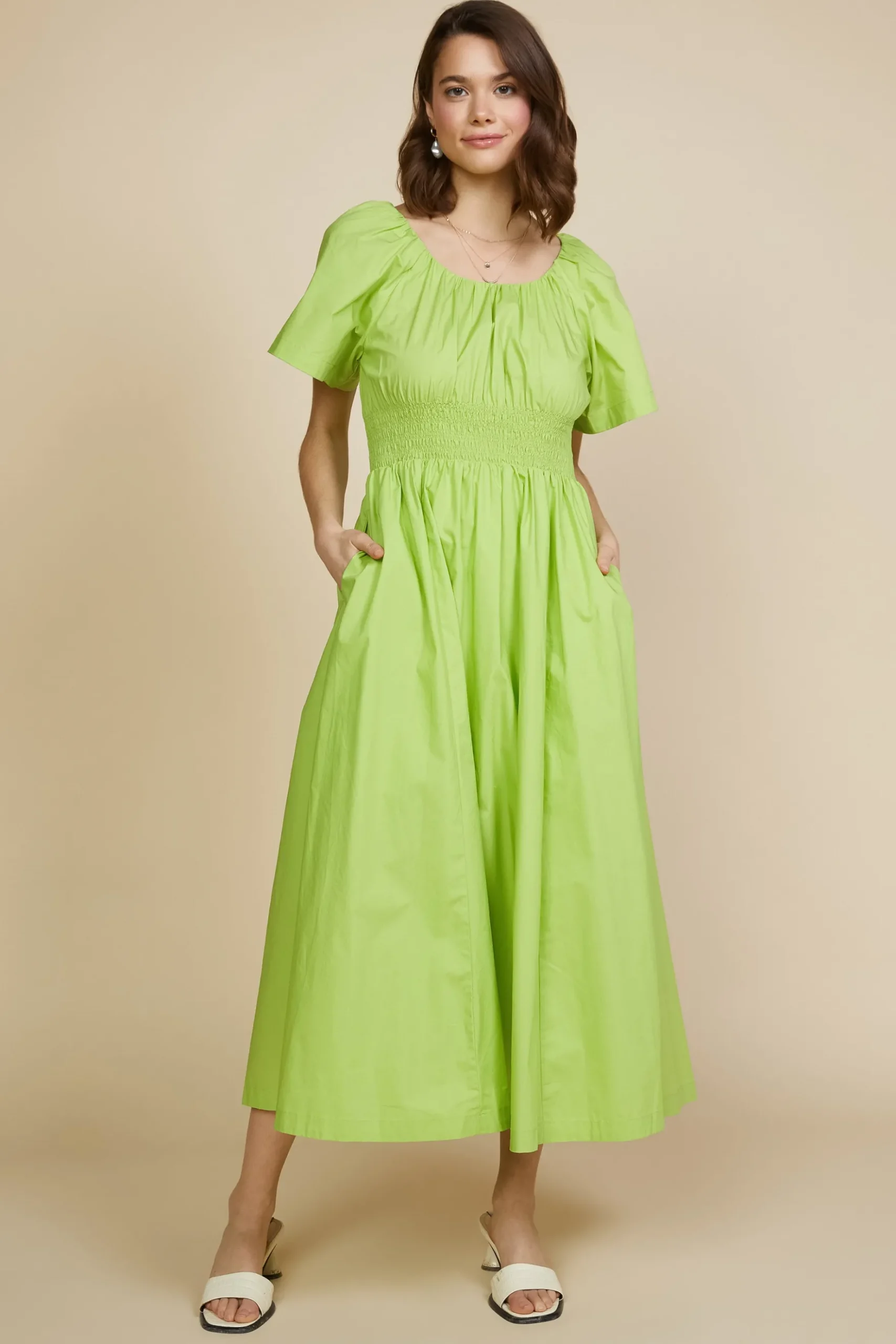 Andrea Poplin Midi Dress*SKIES ARE BLUE Sale