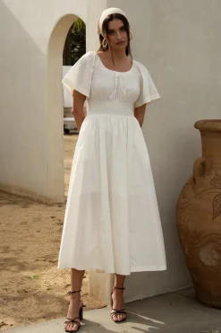 Andrea Poplin Midi Dress*SKIES ARE BLUE Discount