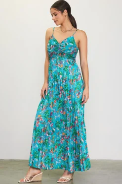 Ariel Tropical Print Pleated Maxi Dress*SKIES ARE BLUE New