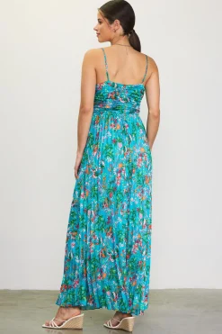 Ariel Tropical Print Pleated Maxi Dress*SKIES ARE BLUE New