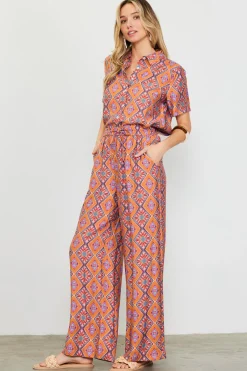 Aspen Print Elastic Waist Pants*SKIES ARE BLUE Online