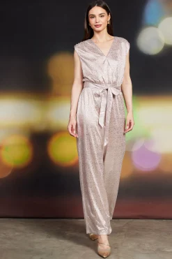 Metallic Foil Print Jumpsuit*SKIES ARE BLUE Sale