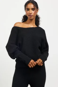 Boatneck Ribbed Knit Sweater*SKIES ARE BLUE Online