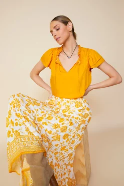 Border Print Maxi Skirt*SKIES ARE BLUE Outlet
