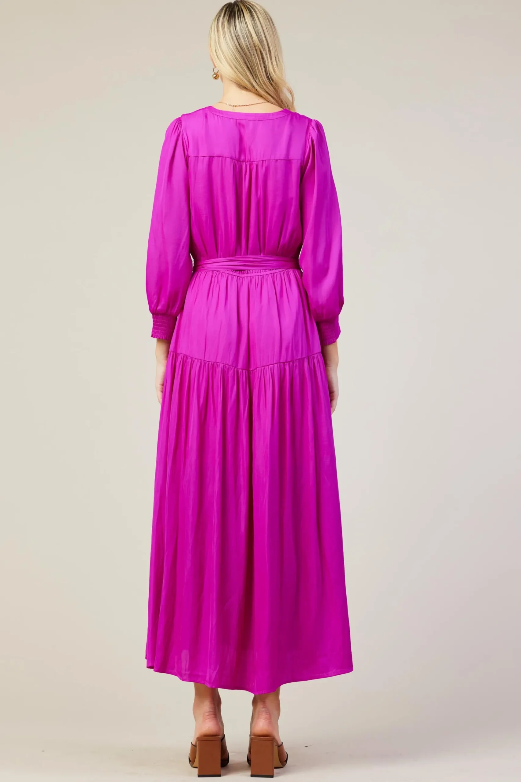Button Detail Tiered Maxi Dress*SKIES ARE BLUE Clearance