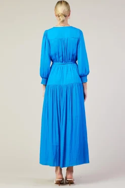 Button Detail Tiered Maxi Dress*SKIES ARE BLUE Online