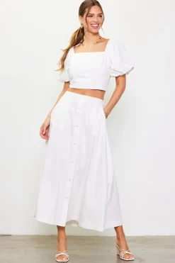 Button Down Maxi Skirt*SKIES ARE BLUE New