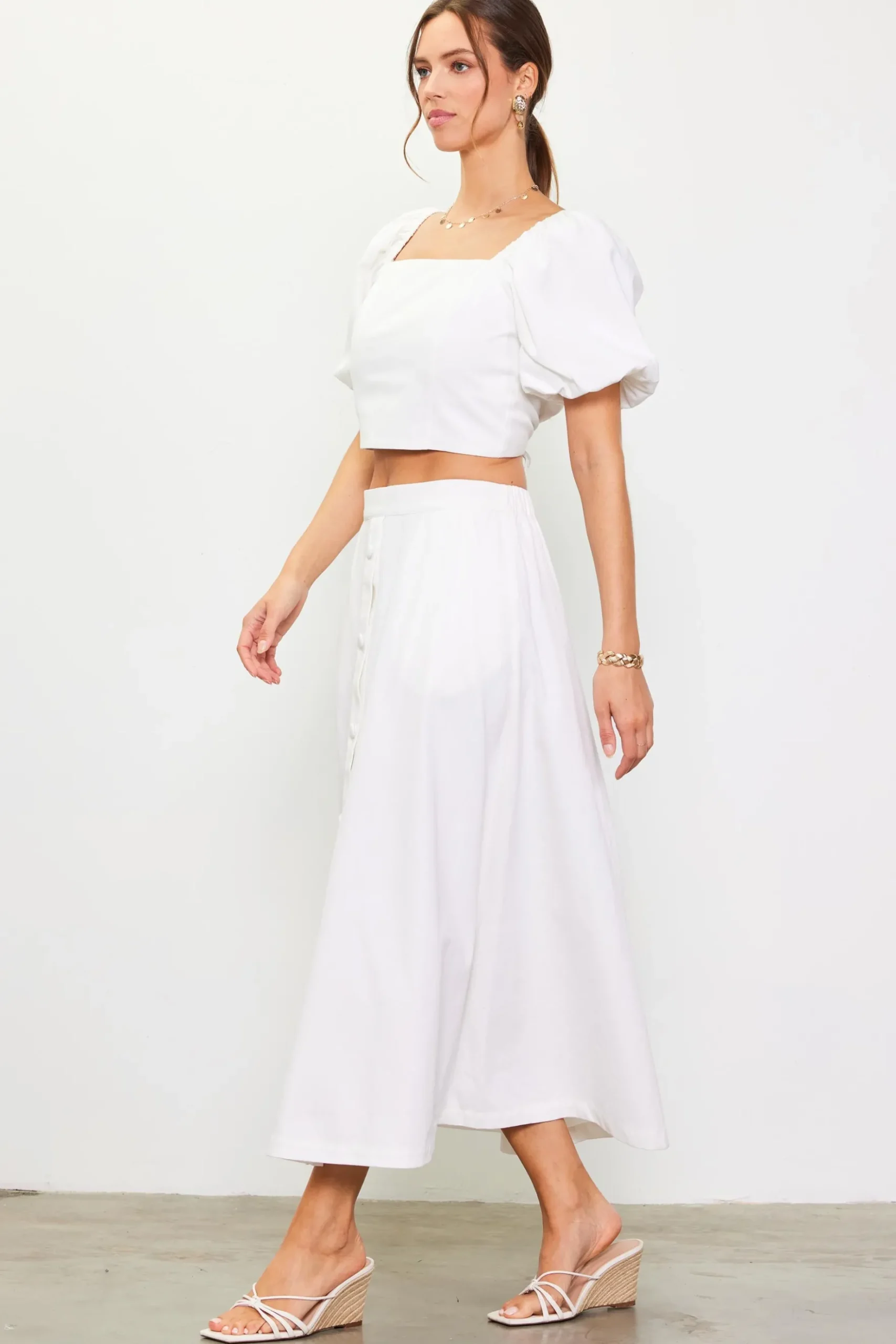 Button Down Maxi Skirt*SKIES ARE BLUE New