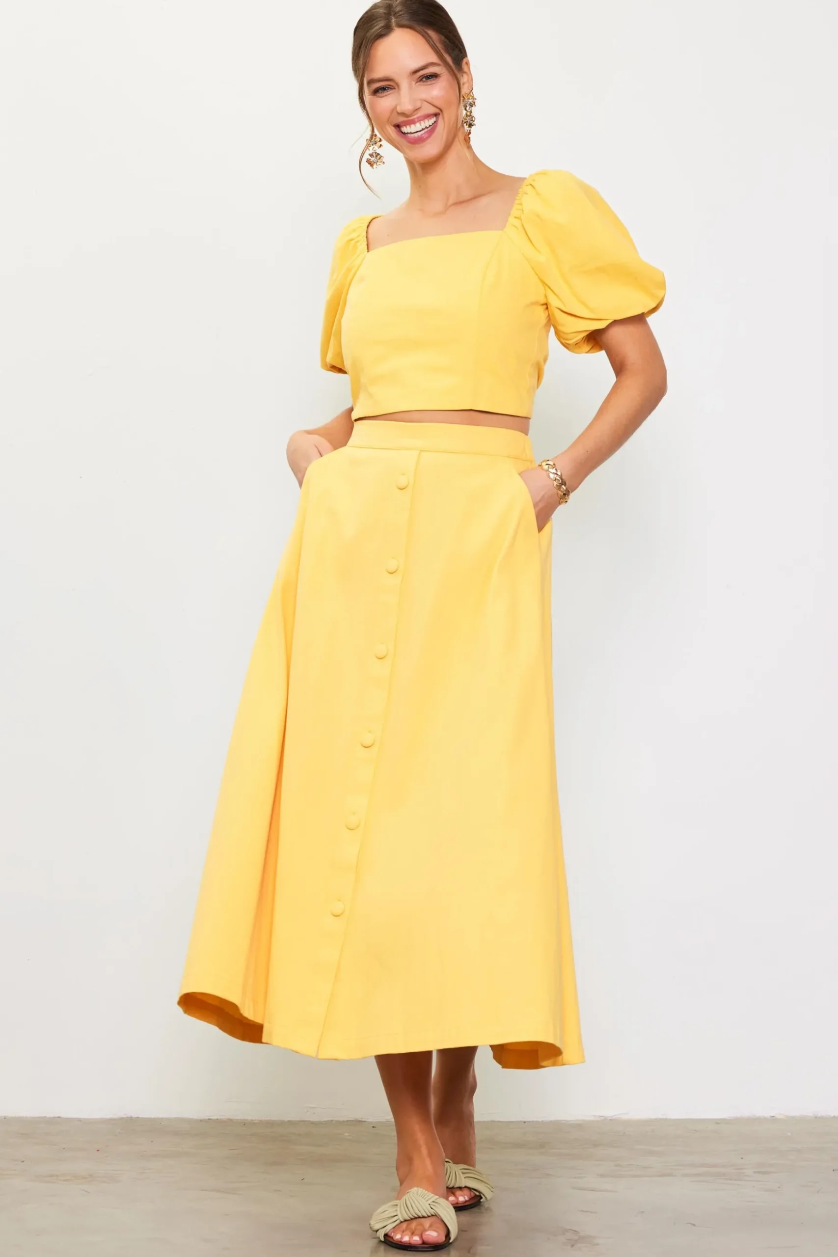 Button Down Maxi Skirt*SKIES ARE BLUE Sale