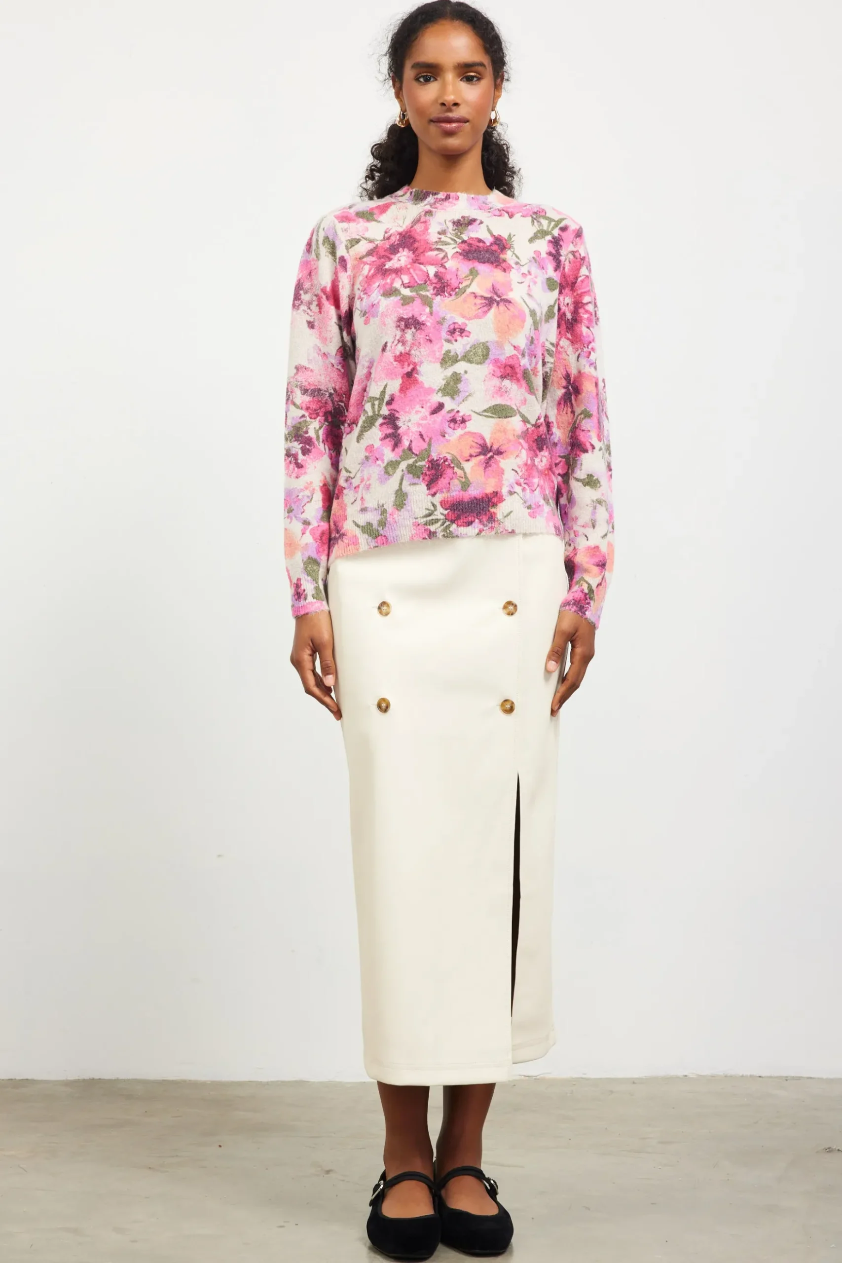 Camelia Floral Print Sweater*SKIES ARE BLUE Outlet
