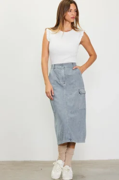 Cargo Detail Midi Skirt*SKIES ARE BLUE Hot