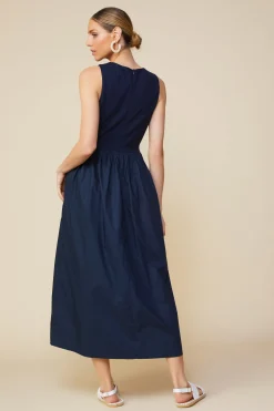 Celia Mixed Media Midi Dress*SKIES ARE BLUE Sale