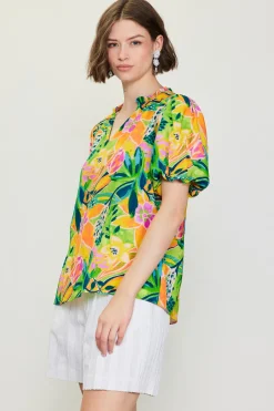 Celine Floral Print Bubble Sleeve Top*SKIES ARE BLUE Sale