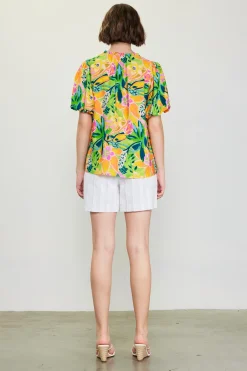 Celine Floral Print Bubble Sleeve Top*SKIES ARE BLUE Sale