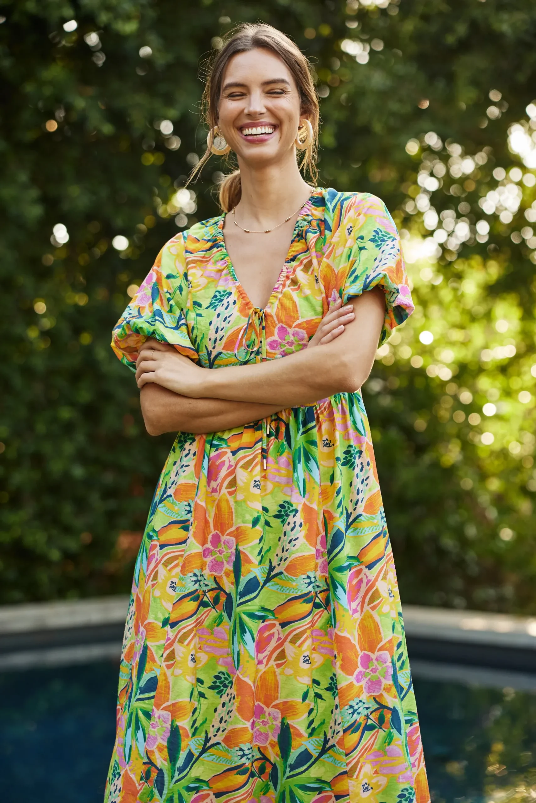 Celine Floral Print Midi Dress*SKIES ARE BLUE Best