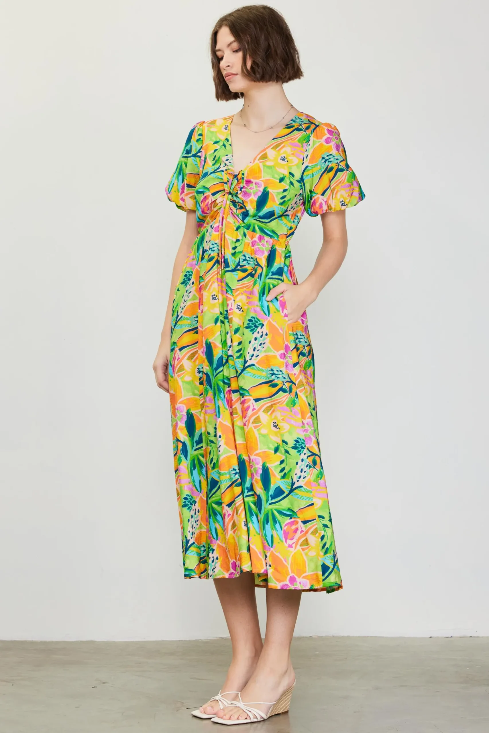 Celine Floral Print Midi Dress*SKIES ARE BLUE Best