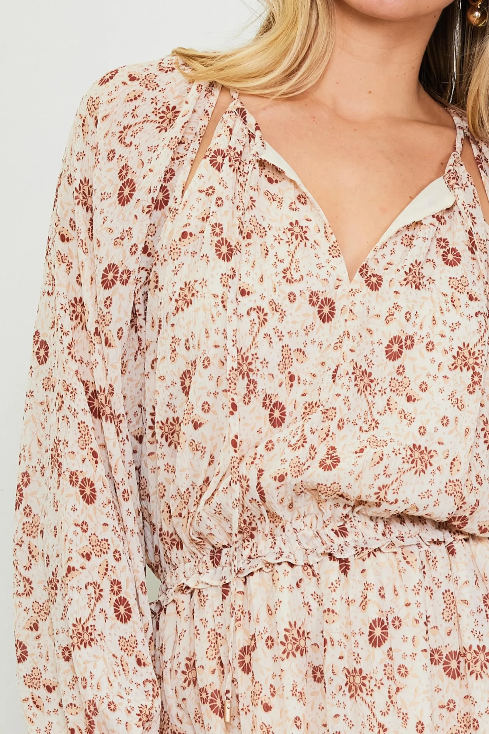 Chiffon Print Split Midi Dress*SKIES ARE BLUE Sale