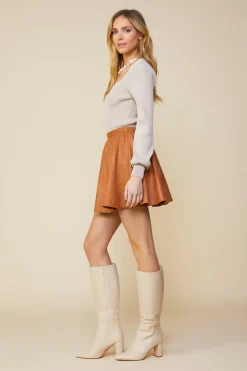 Coated Ponte Flared Mini Skirt*SKIES ARE BLUE Sale