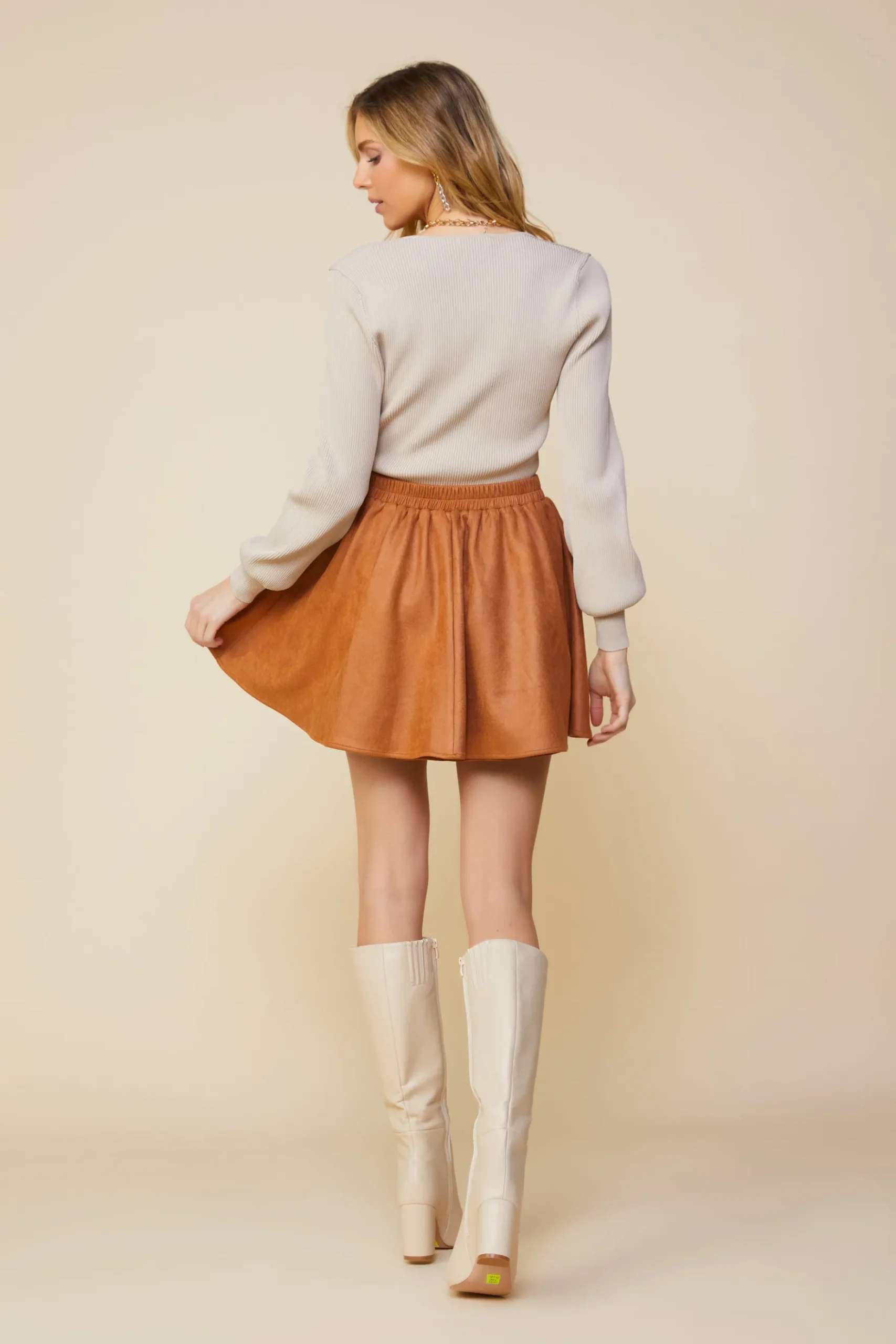 Coated Ponte Flared Mini Skirt*SKIES ARE BLUE Sale
