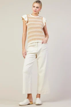 Cotton Twill Crop Pants*SKIES ARE BLUE Clearance