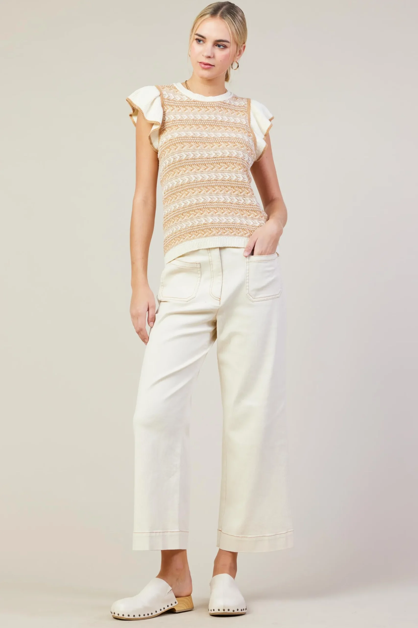 Cotton Twill Crop Pants*SKIES ARE BLUE Clearance