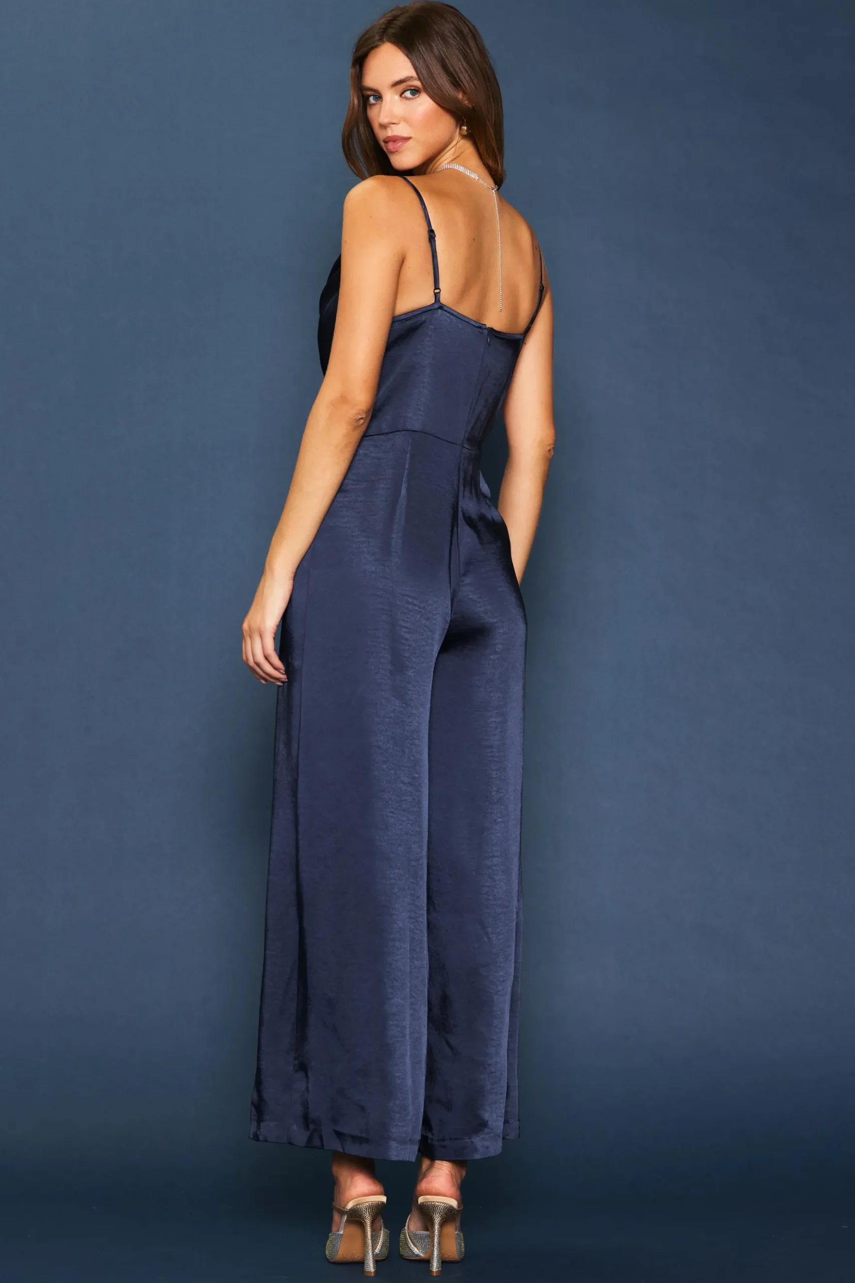 Cowl Neckline Satin Jumpsuit*SKIES ARE BLUE Best