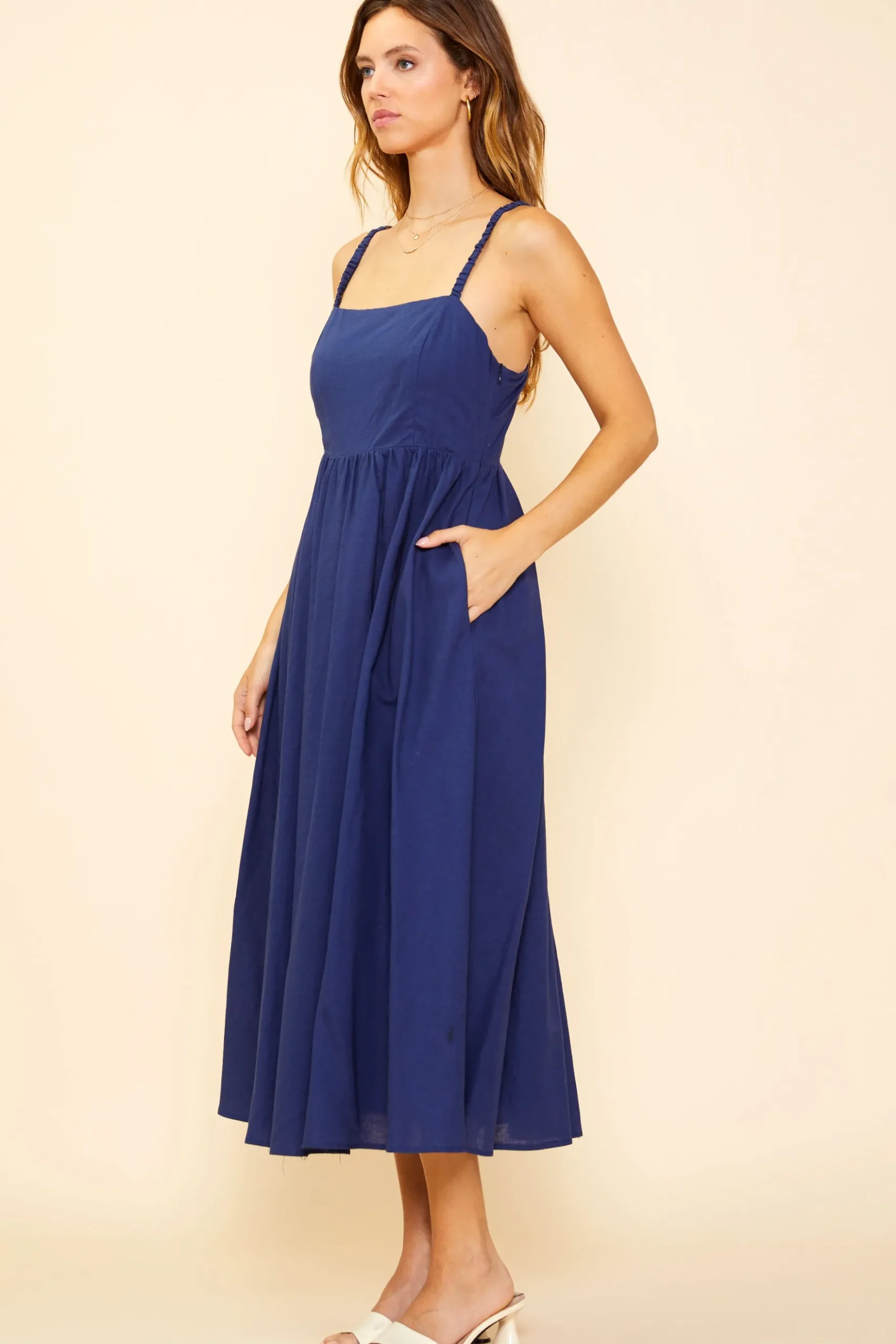 Criss Cross Back Tie Midi Dress*SKIES ARE BLUE Sale