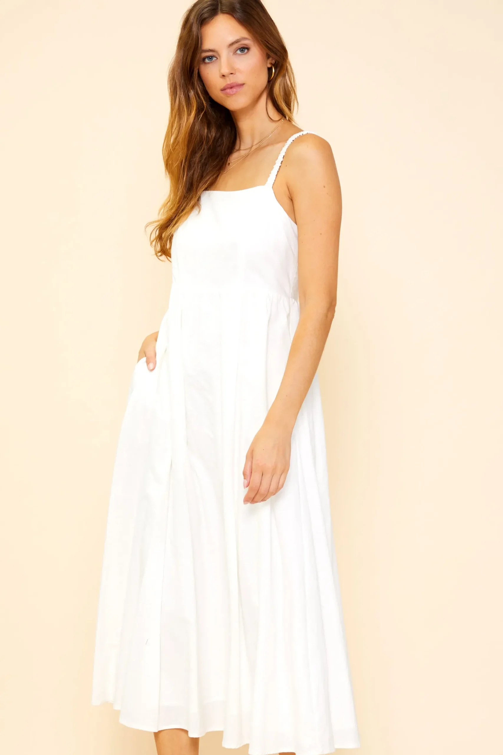 Criss Cross Back Tie Midi Dress*SKIES ARE BLUE Hot