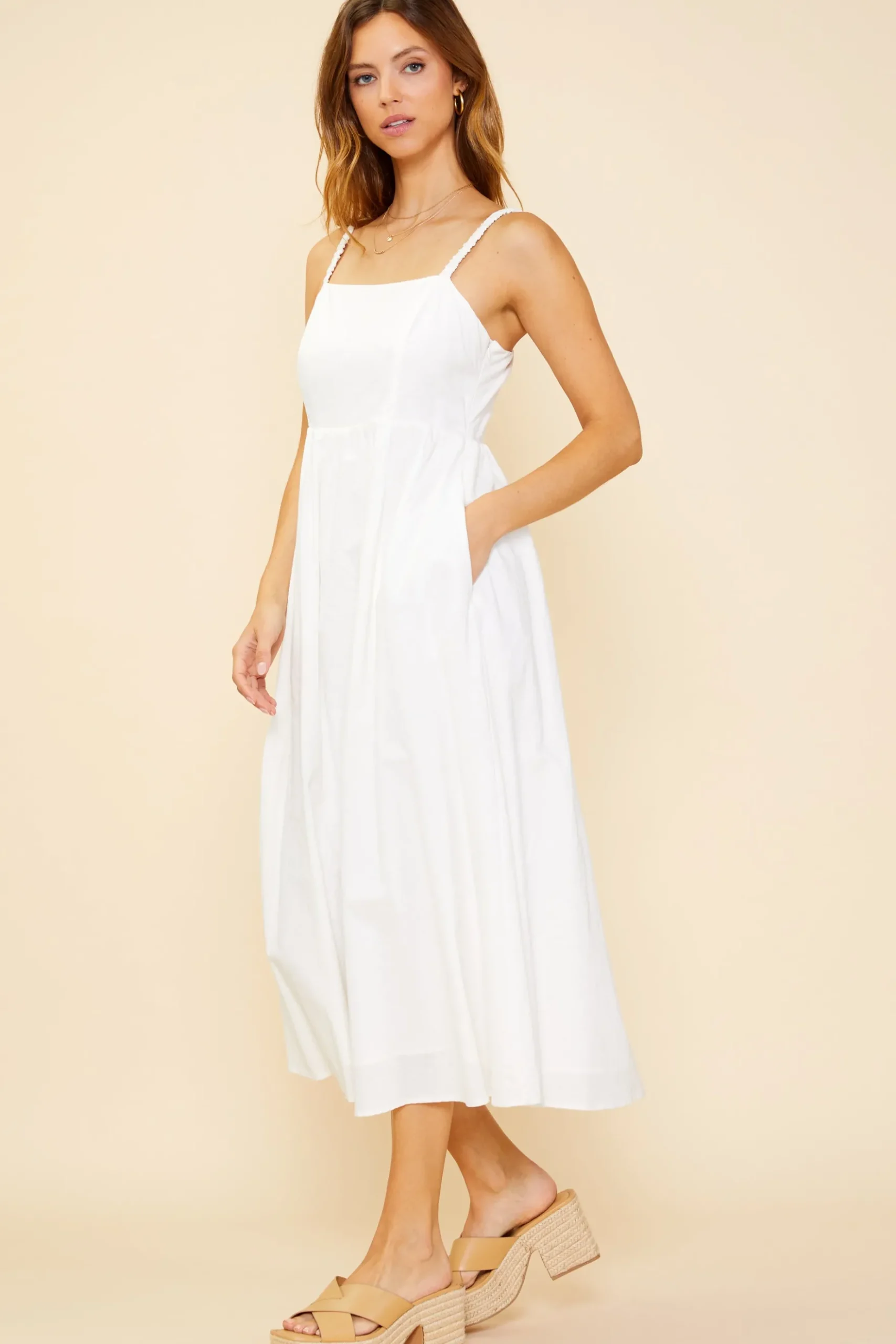 Criss Cross Back Tie Midi Dress*SKIES ARE BLUE Hot