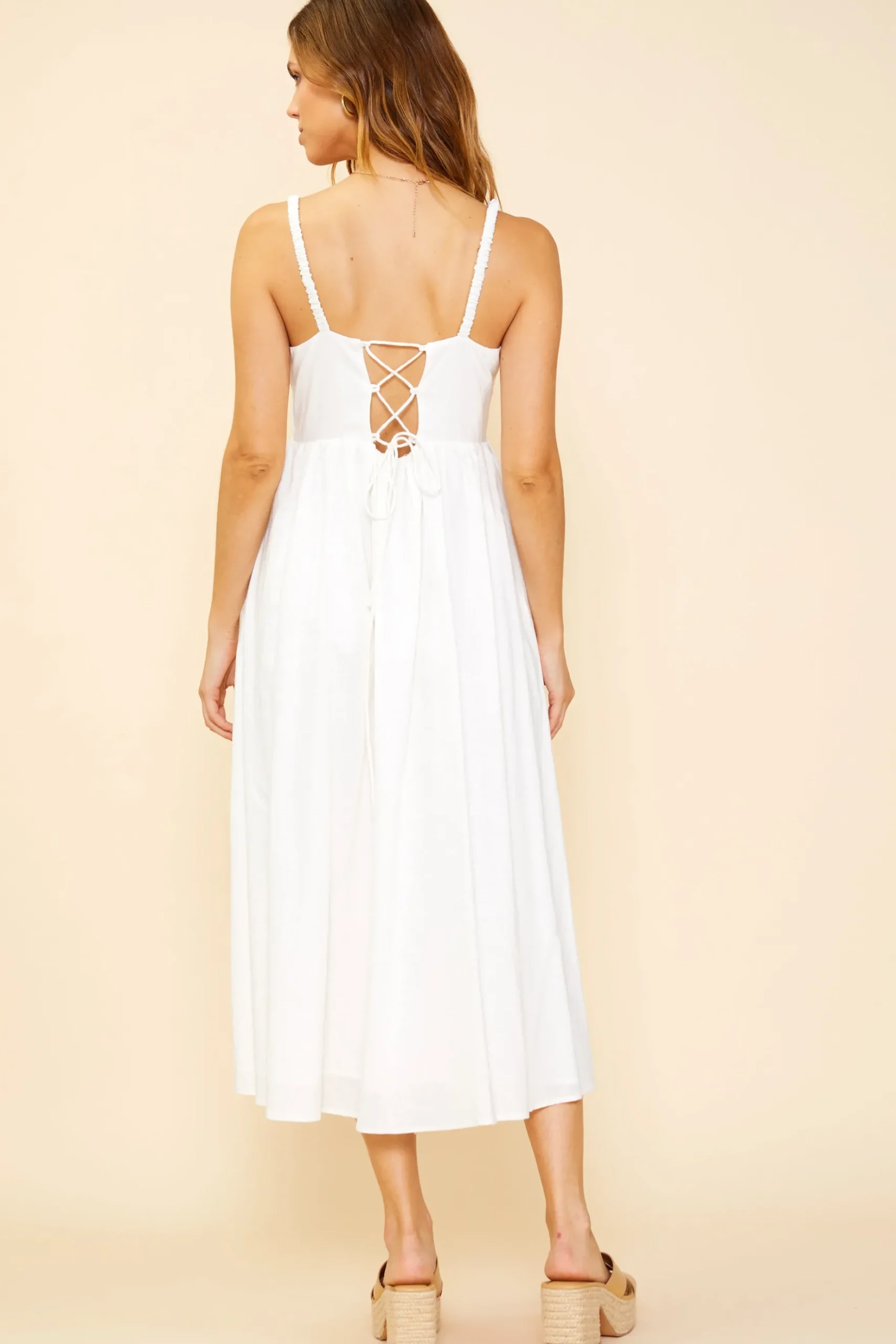 Criss Cross Back Tie Midi Dress*SKIES ARE BLUE Hot