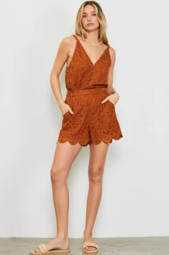 Crochet Lace High Waist Shorts*SKIES ARE BLUE Discount