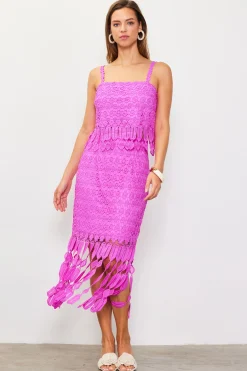 Crochet Midi Skirt with Fringe Detail*SKIES ARE BLUE Online