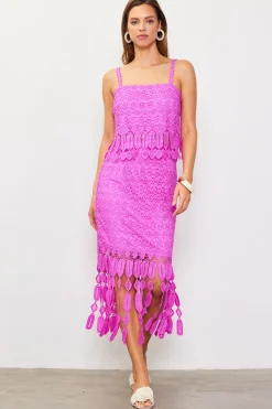Crochet Midi Skirt with Fringe Detail*SKIES ARE BLUE Online