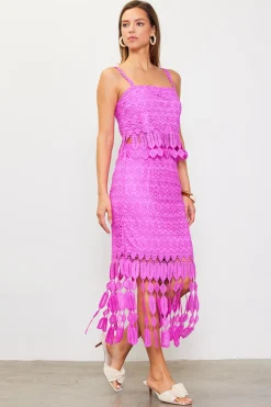 Crochet Midi Skirt with Fringe Detail*SKIES ARE BLUE Online