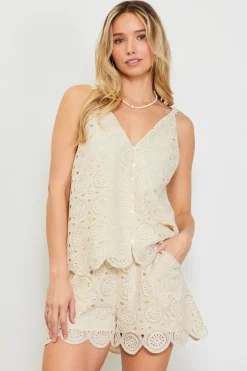 Crochet Scalloped Hem Tank Top*SKIES ARE BLUE Hot