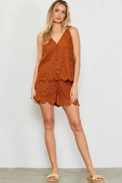 Crochet Scalloped Hem Tank Top*SKIES ARE BLUE Discount