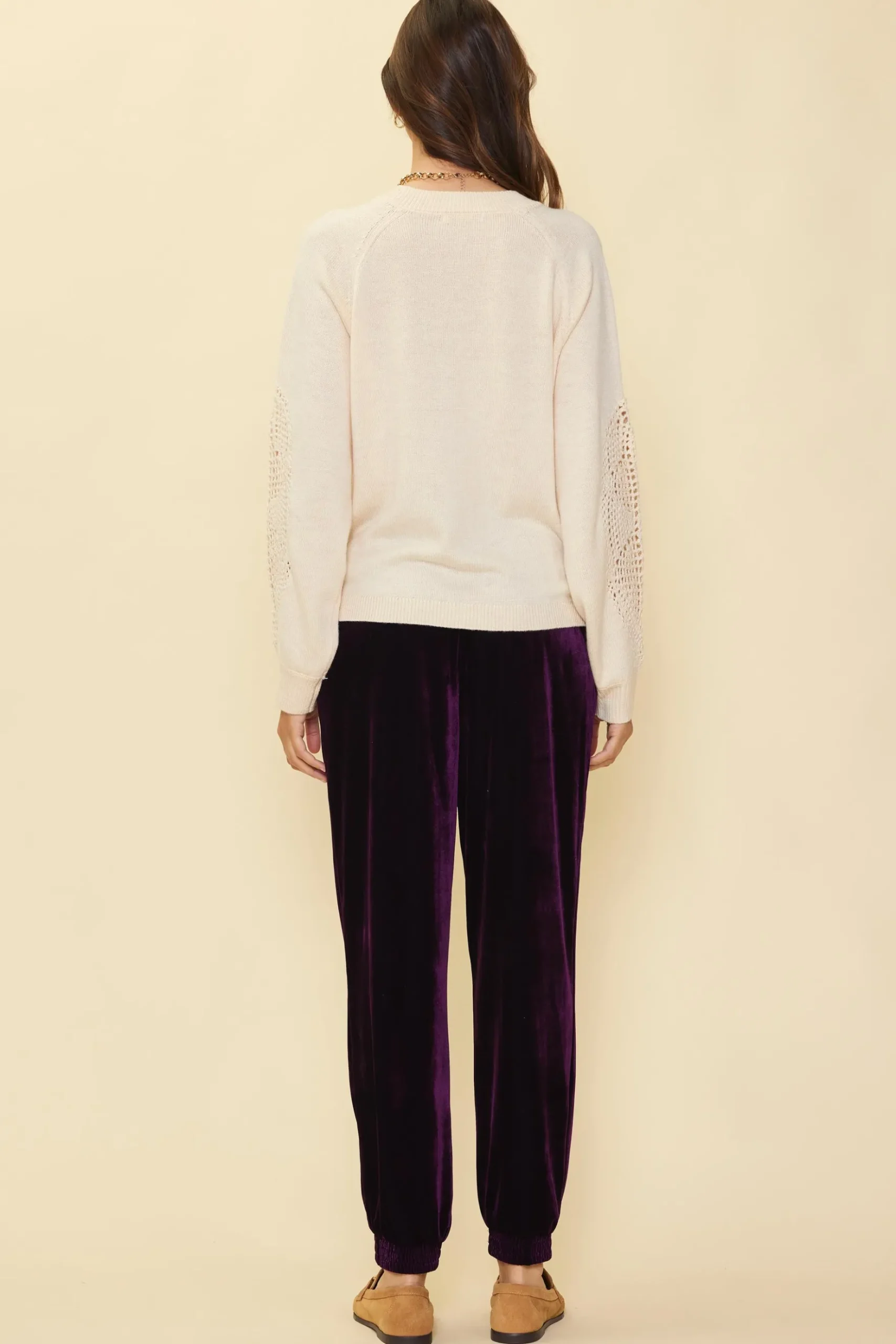 Crochet Sleeve Knit Sweater*SKIES ARE BLUE Outlet