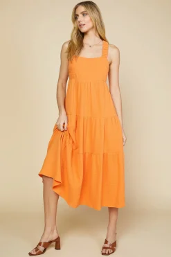 Cross Back Tiered Maxi Dress*SKIES ARE BLUE Best