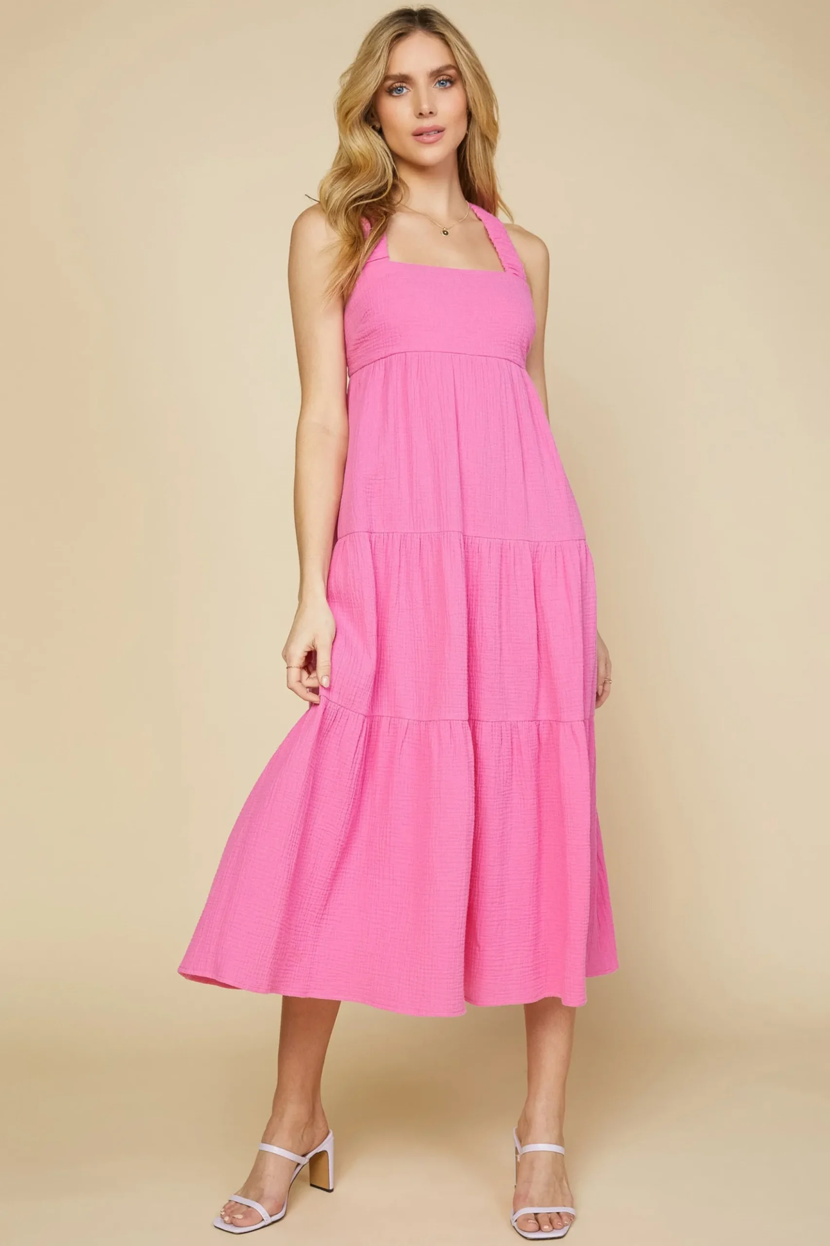 Cross Back Tiered Maxi Dress*SKIES ARE BLUE New