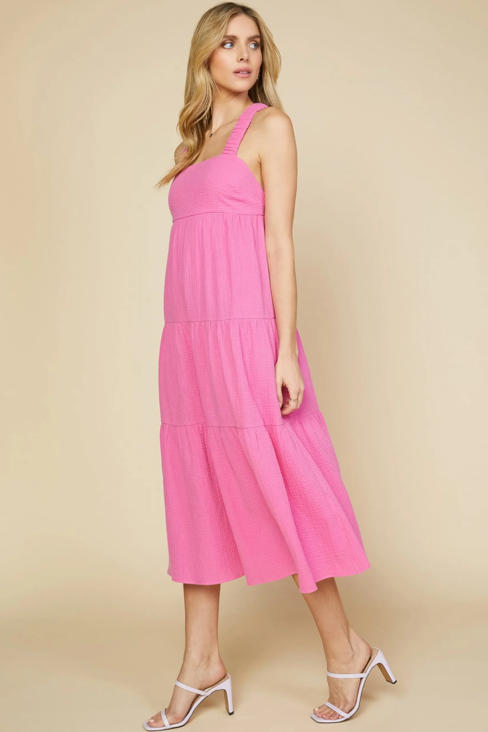 Cross Back Tiered Maxi Dress*SKIES ARE BLUE New