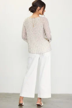 Cutout Detail Longsleeve Top*SKIES ARE BLUE Outlet
