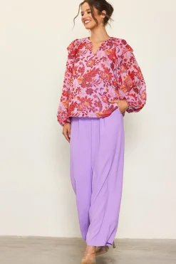 Dahlia Print Longsleeve Blouse*SKIES ARE BLUE