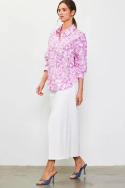 Daphne Floral Print Button Down Blouse*SKIES ARE BLUE Discount